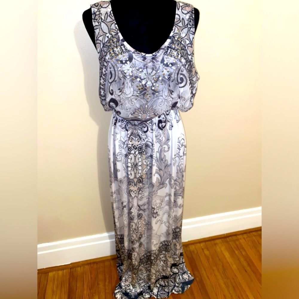 Style & Co. Embellished Tank Maxi Dress Size Medium